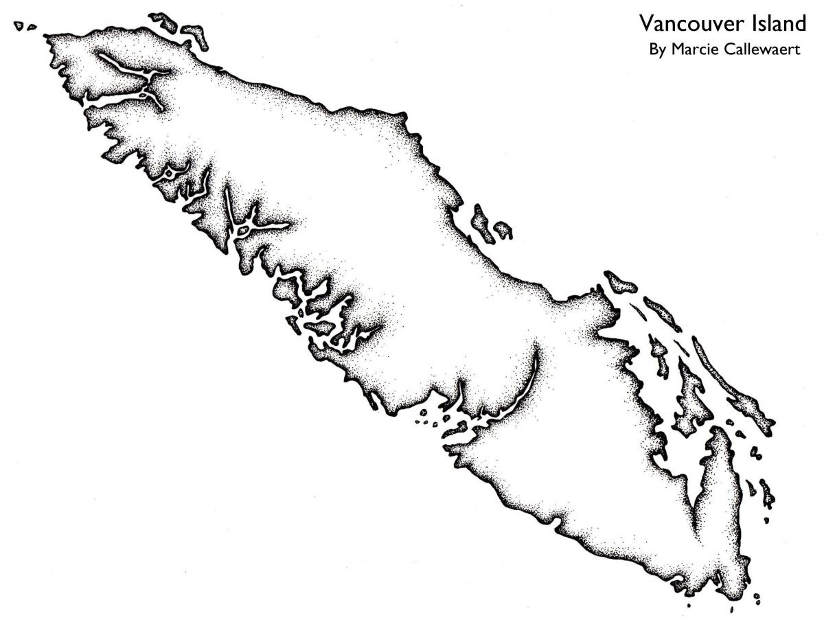 Mapa de la illa de vancouver esquema