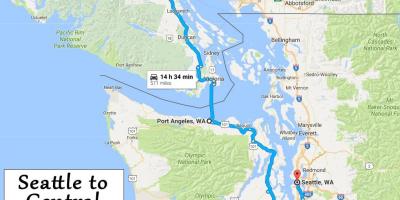 Vancouver illa mapa de conducció distàncies