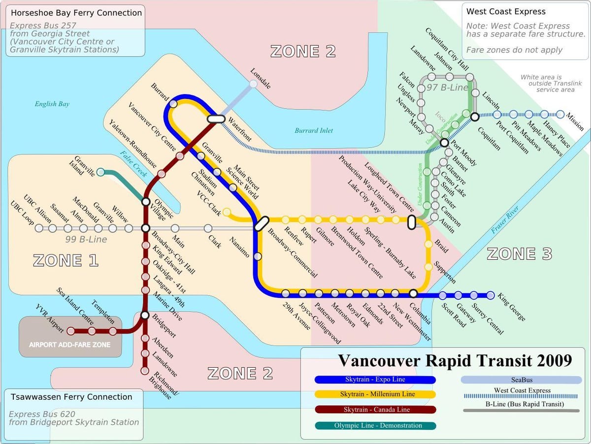 canadà línia mapa d'estacions
