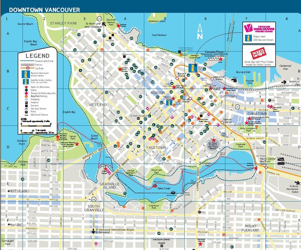 vancouver, canadà atraccions mapa