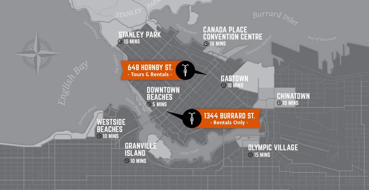 Mapa de cicle i guia de l'illa de vancouver