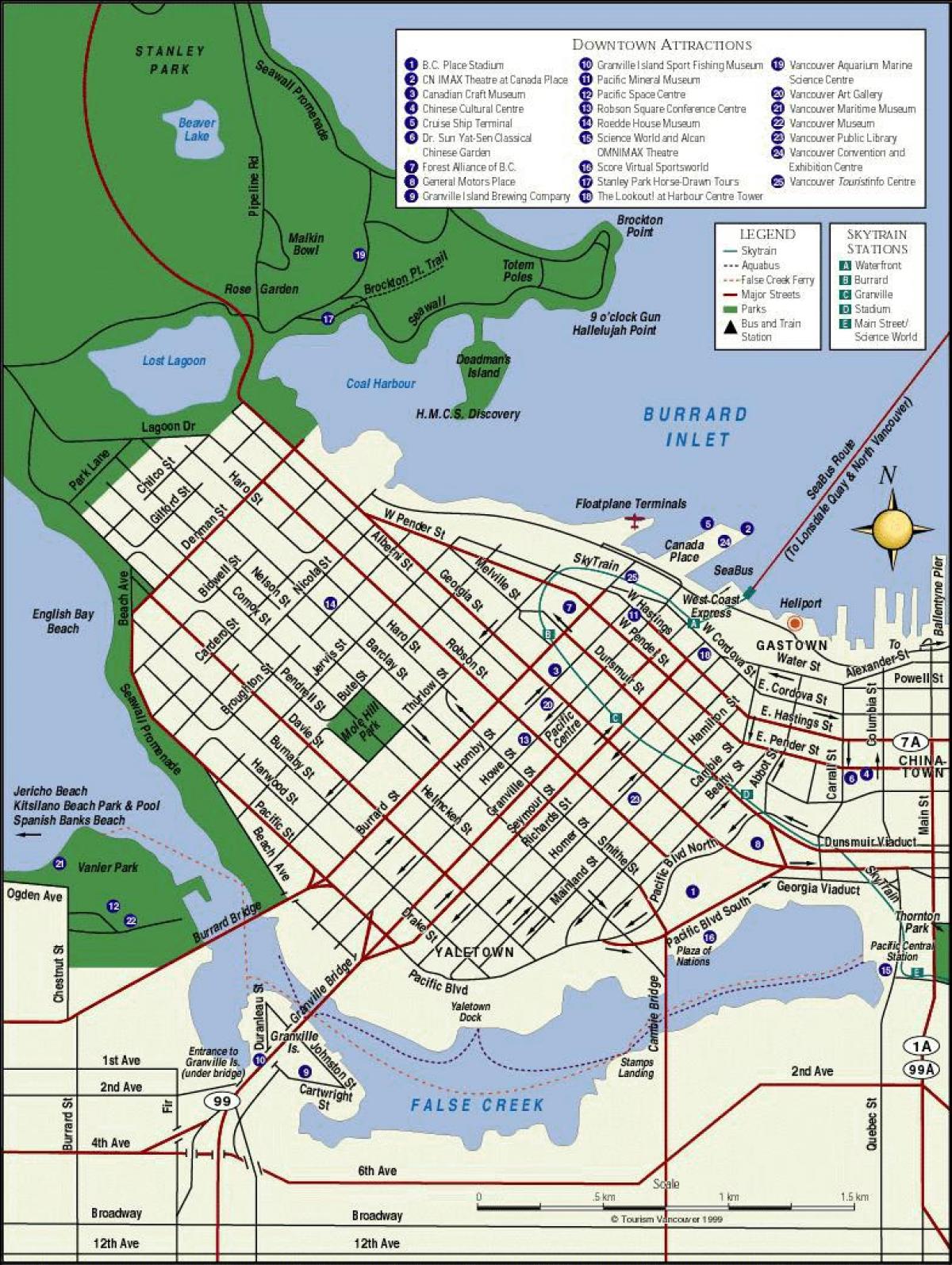 Mapa de el centre de vancouver