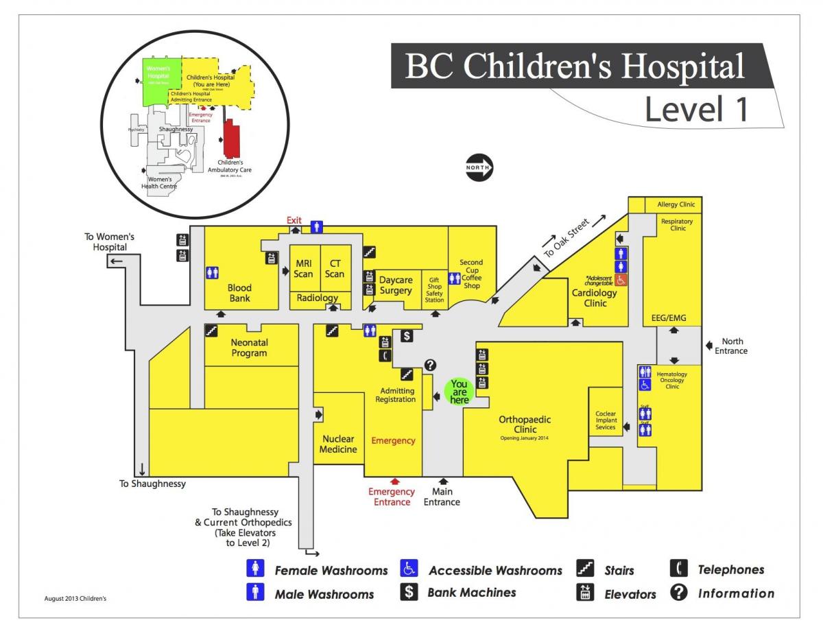 Mapa de l'hospital infantil de vancouver