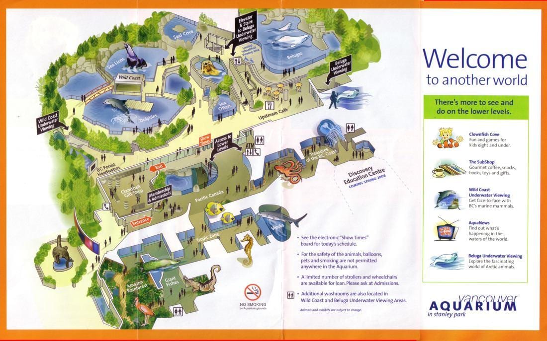 Mapa de l'aquari de vancouver
