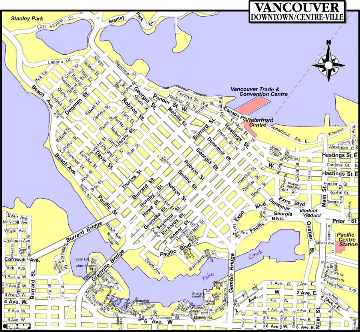 Mapa de la ciutat de vancouver, bc