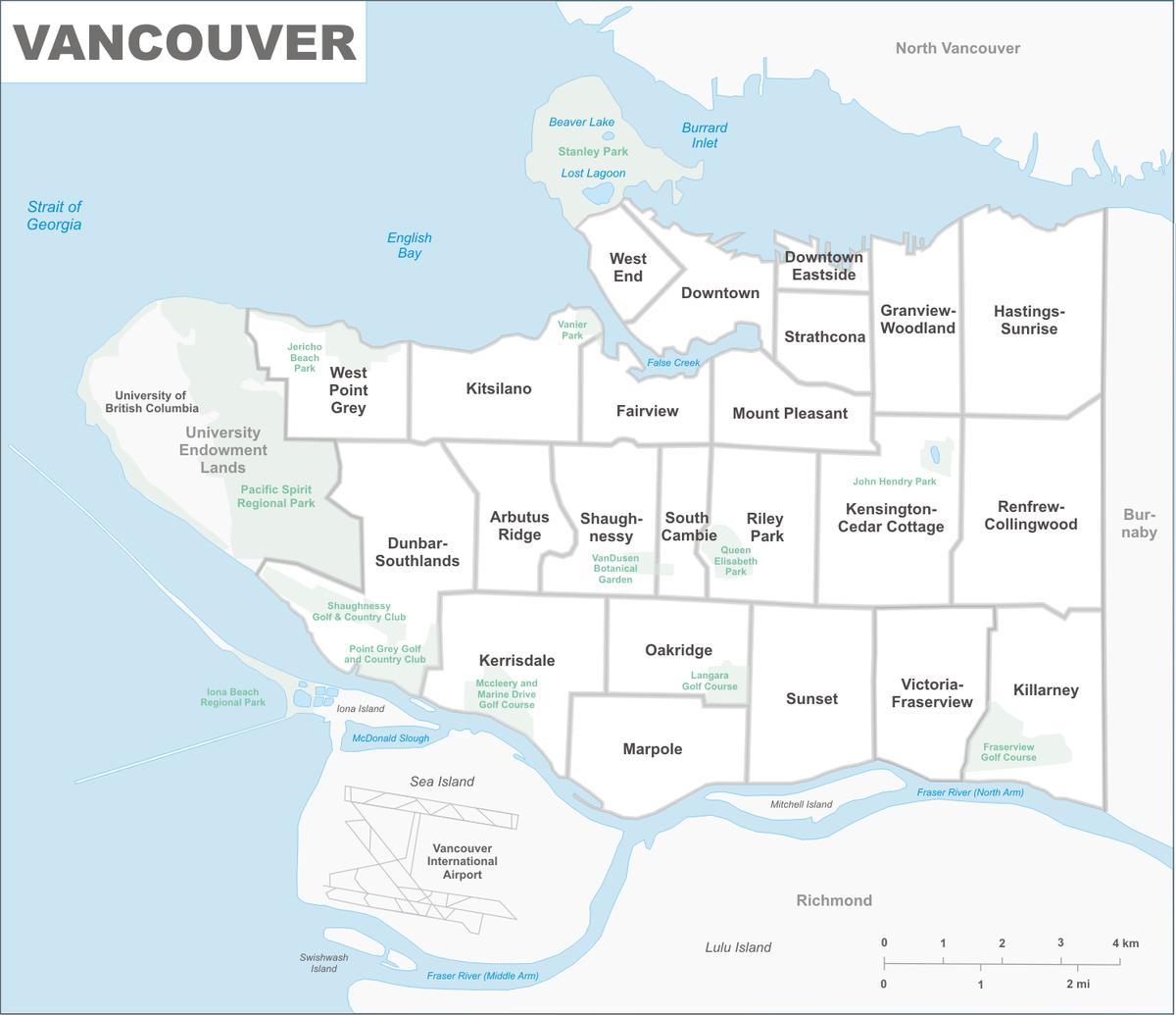 mapa de vancouver i l'àrea