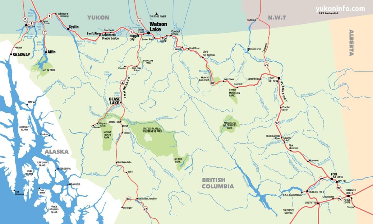 Mapa del sud de la colúmbia britànica