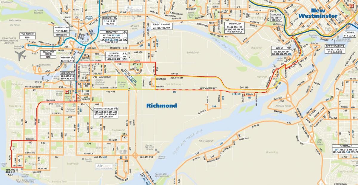 Mapa del nord de vancouver bus