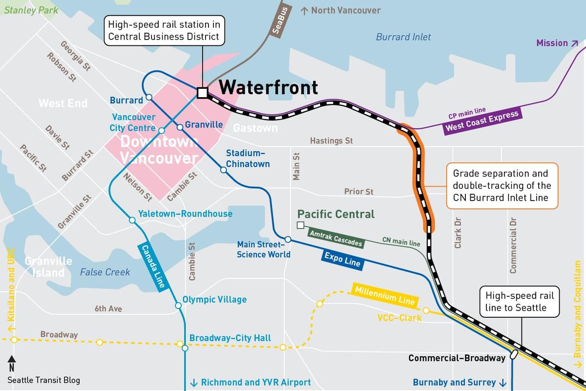 Mapa del mar de l'estació de vancouver
