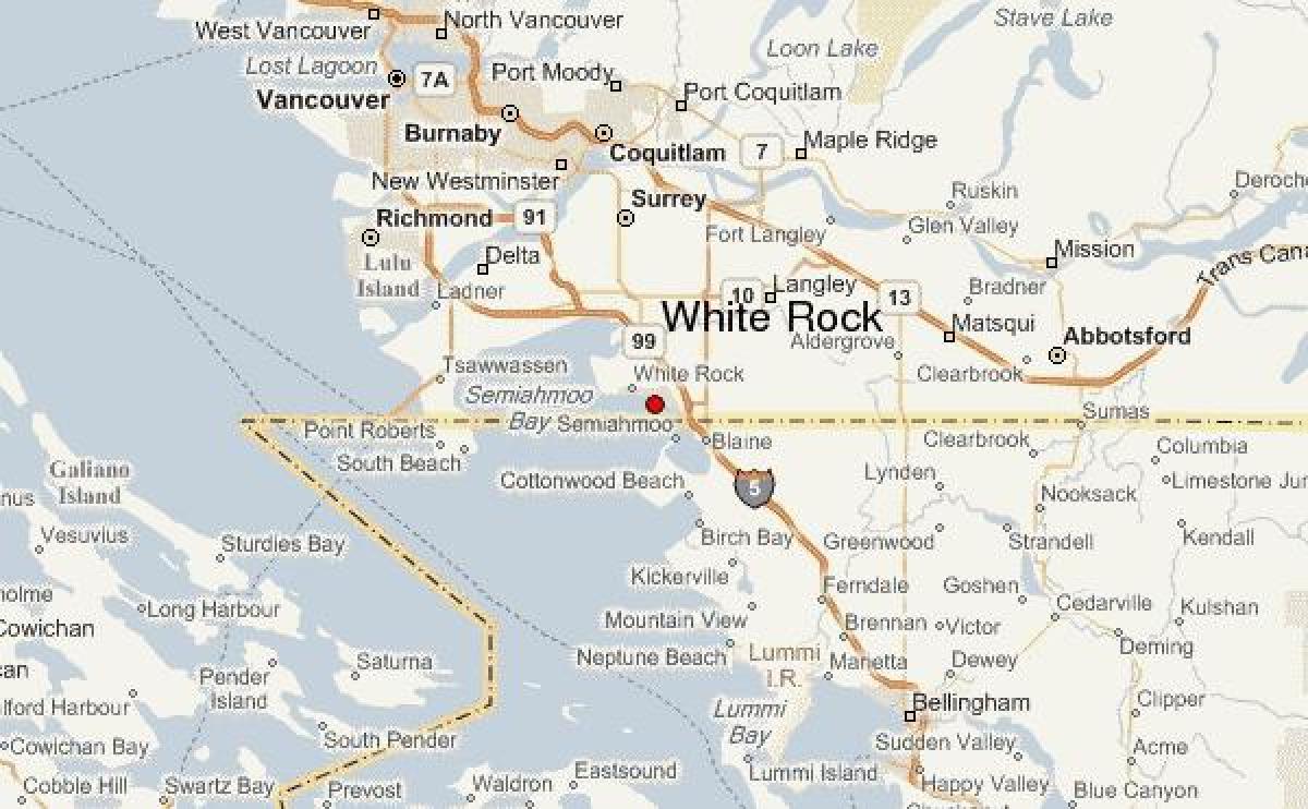 Mapa de roca blanca vancouver