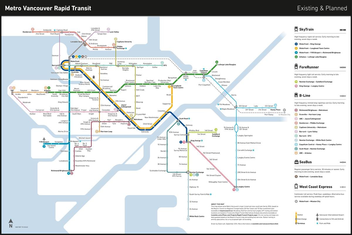 vancouver línies d'autobús mapa