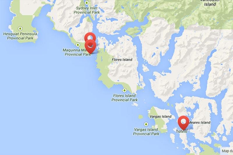 Mapa de la illa de vancouver aigües termals