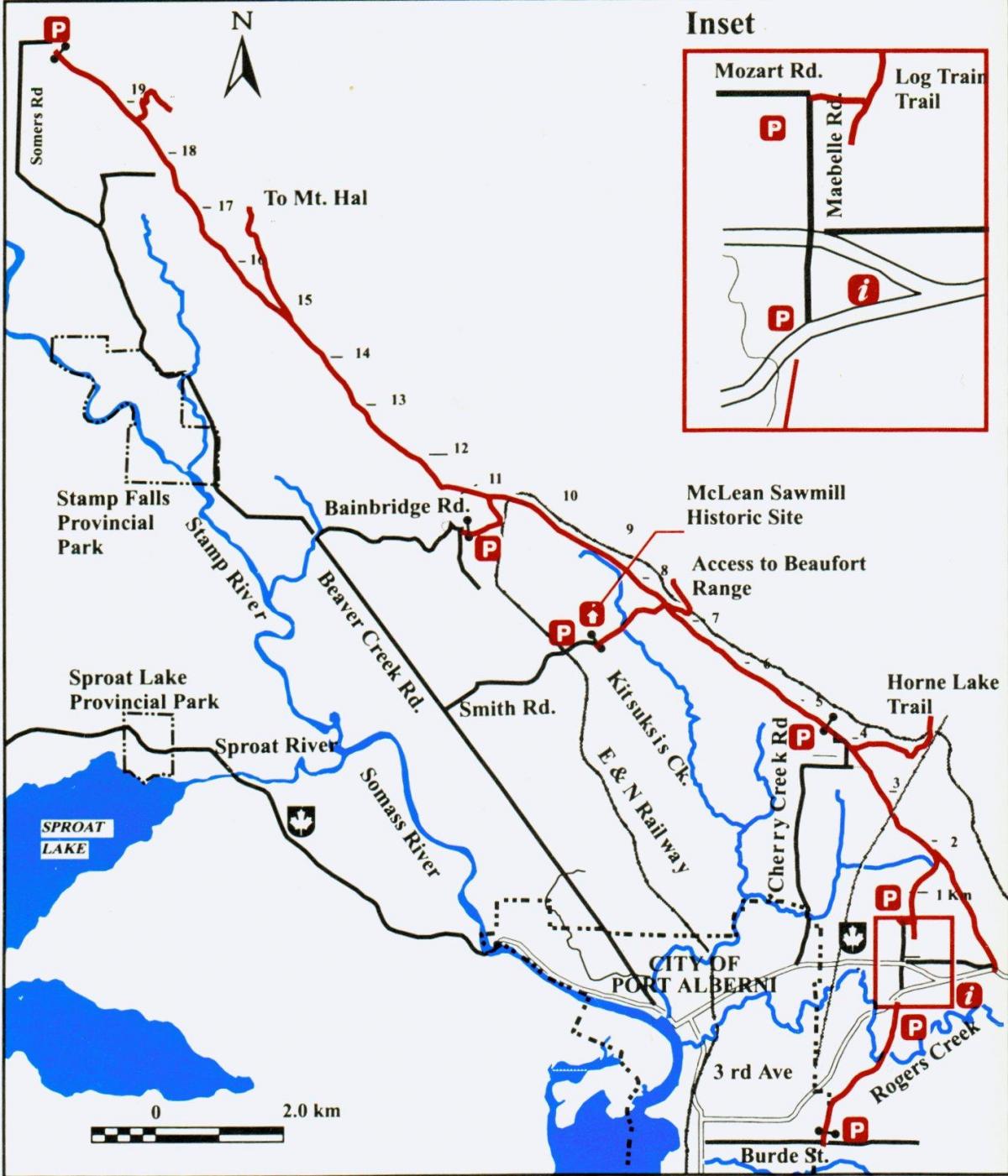 Mapa de la illa de vancouver ferrocarril