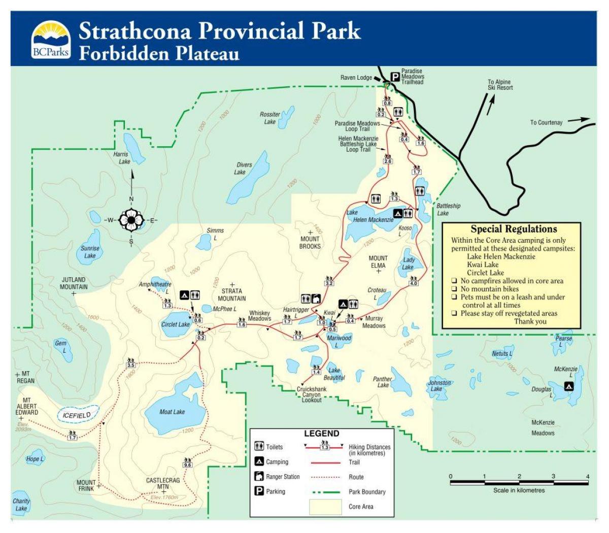 Mapa de la illa de vancouver provincial parcs