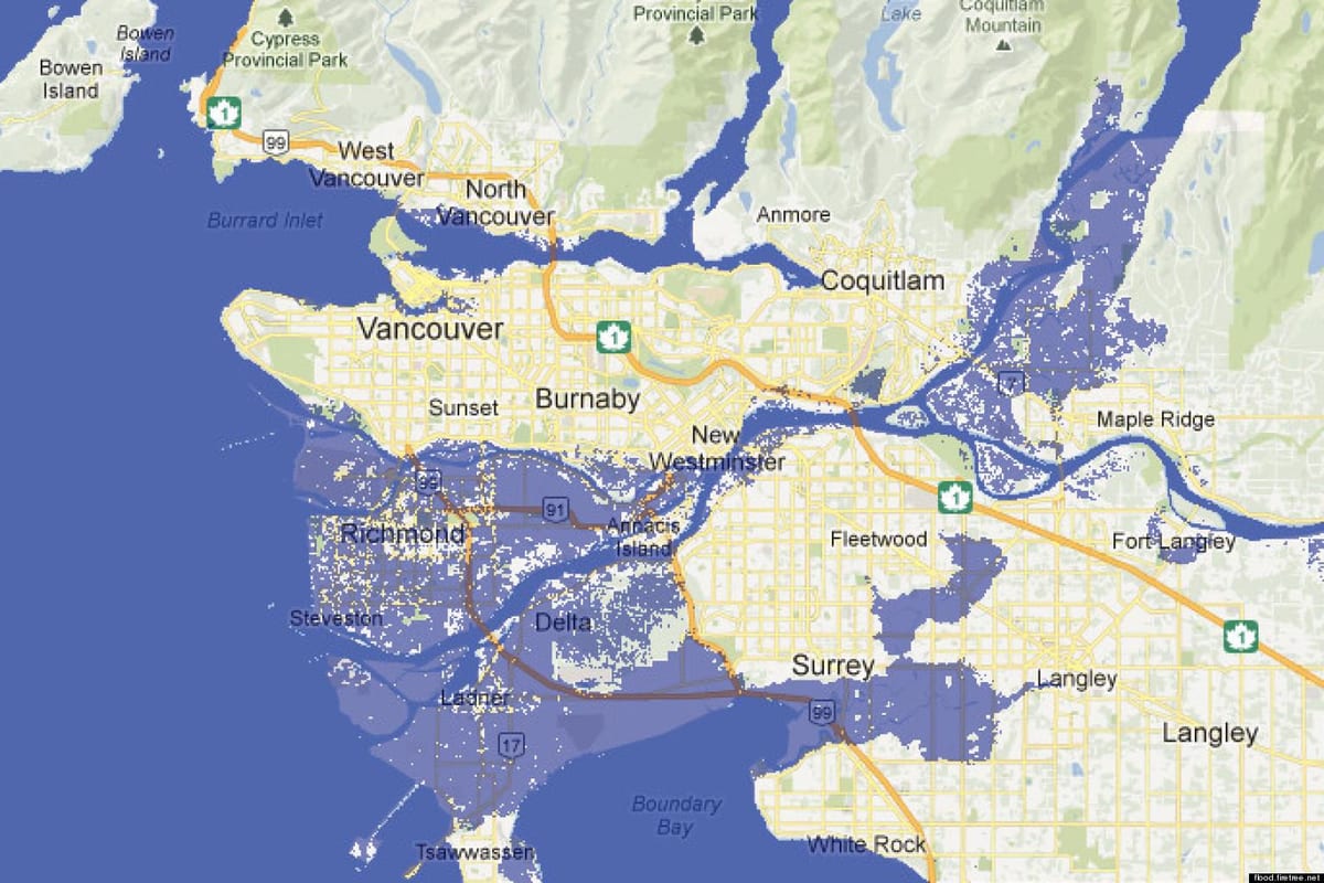 Mapa de vancouver inundació