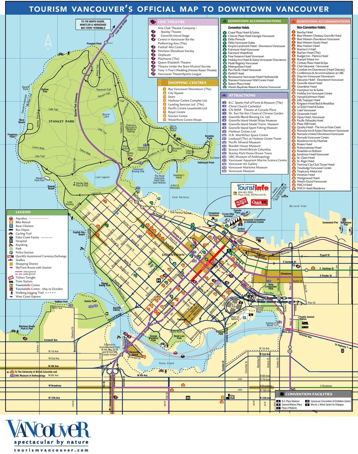 vancouver, bc mapa turístic