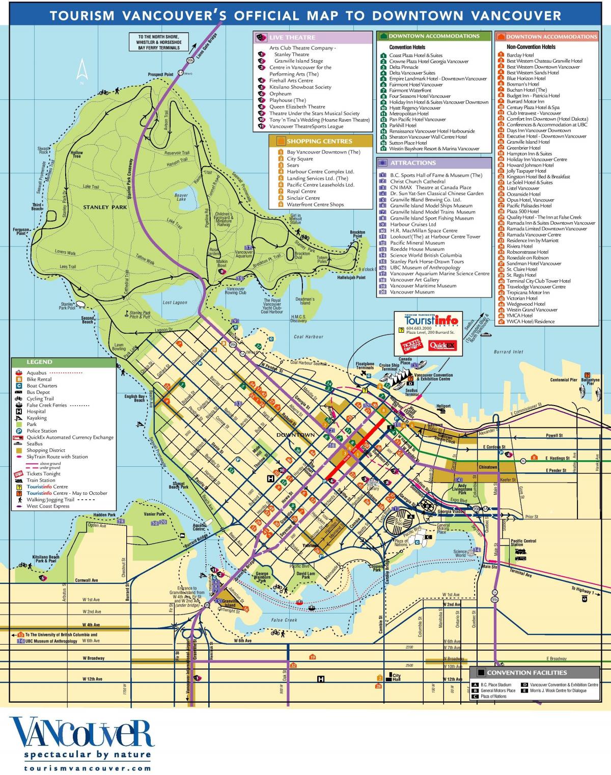 vancouver, bc mapa turístic