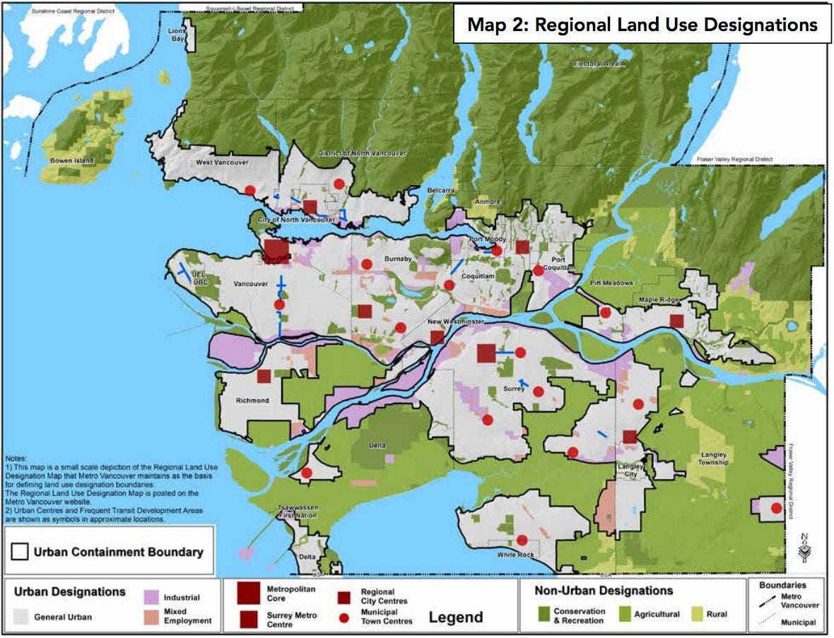 més de vancouver regional districte mapa