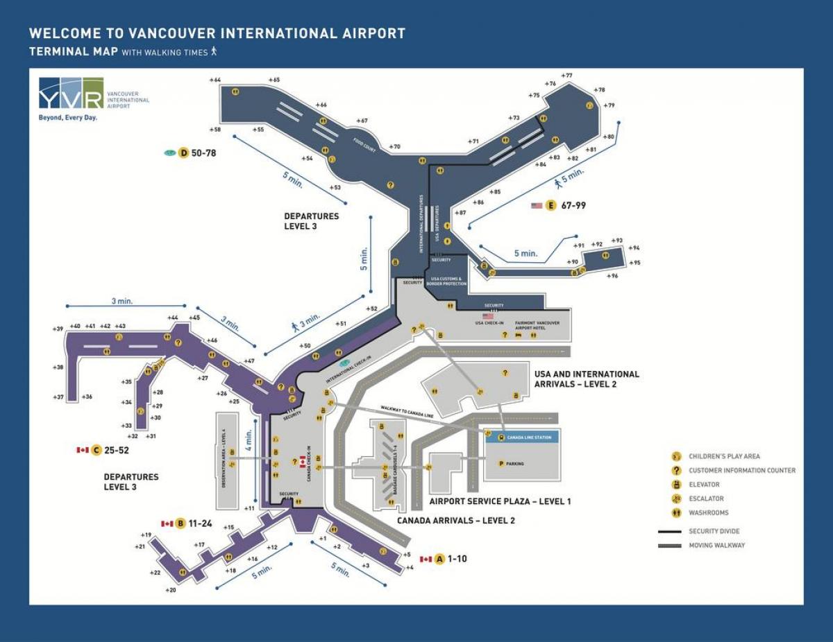 vancouver, canadà mapa de l'aeroport