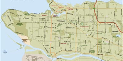 Mapa de carrer vancouver, bc canadà