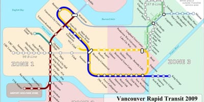 Mapa de l'aeroport de vancouver tren