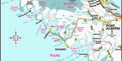 Mapa de la costa oest de canadà