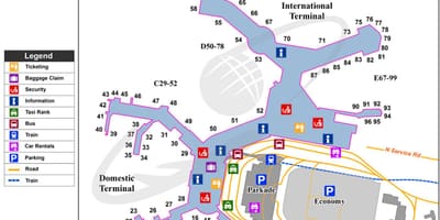 Vancouver, bc mapa de l'aeroport