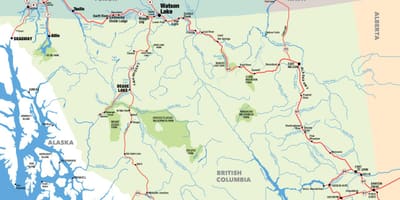 Mapa del sud de la colúmbia britànica