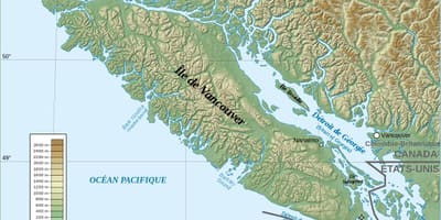 Mapa topogràfic de vancouver island
