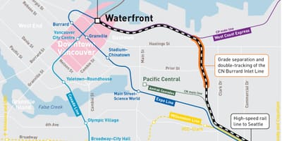 Mapa del mar de l'estació de vancouver