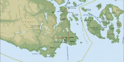 Mapa de saanich illa de vancouver