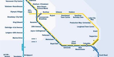 Mapa de vancouver, bc estació de tren