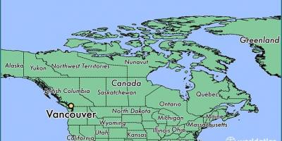 Mapa de canadà mostrant vancouver