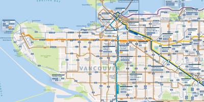 Mapa de vancouver línies d'autobús