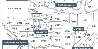 Vancouver illa de codis postals mapa