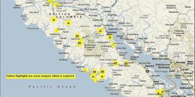 Mapa de carreteres de la illa de vancouver ac