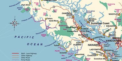 Càmping vancouver illa mapa