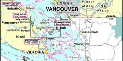 Vancouver island ferry mapa de rutes