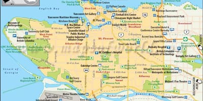 Mapa de vancouver punts d'interès