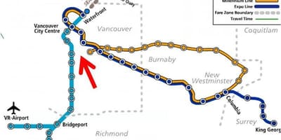 Mapa de vancouver tramvia superposició